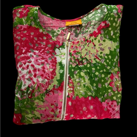 Ruby Rd women multi color blouse pink green and white size Small - Picture 3 of 9